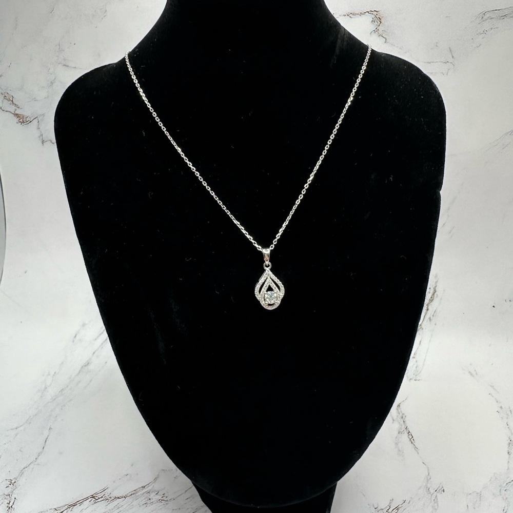 0.3ct Tear Drop Moissanite Necklace